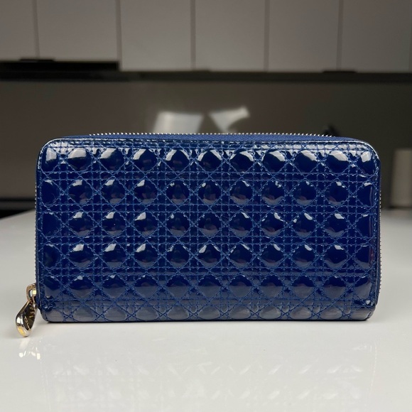 Dior Handbags - Lady Dior Mini Cannage Patent Zippy Wallet
